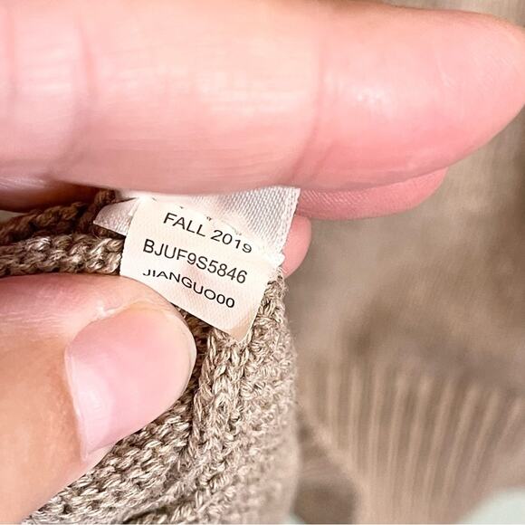 U.S. Polo Assn. Men's Tan 1/4 Zip Stand-Up Collar Long Sleeve Ribbed Sweater XXL - Picture 16 of 16